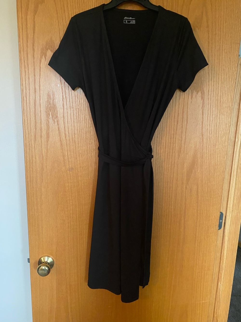 Eddie Bauer Black Wrap Midi Dress